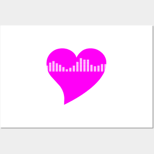 Pink Graphic Equalizer Heart Posters and Art